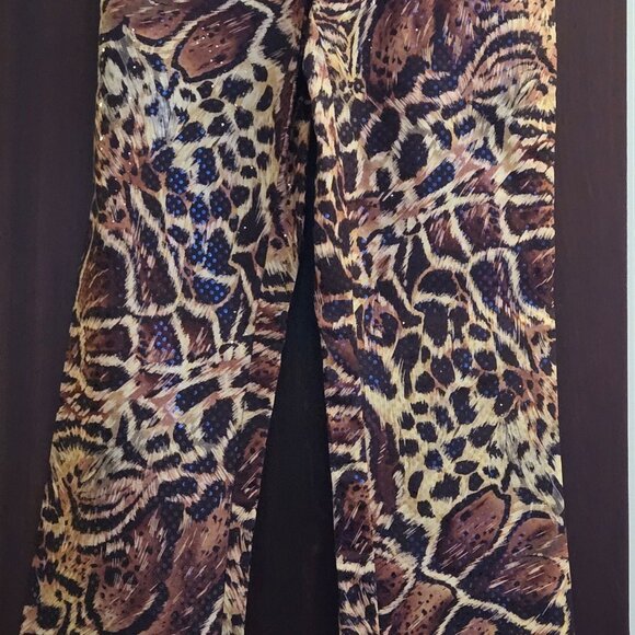 Cache Leopard sequin pants Size 2 - - Picture 2 of 6